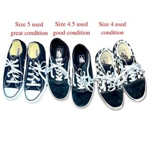 Bundle 3 pairs 2 vans, 1 converse boys shoes